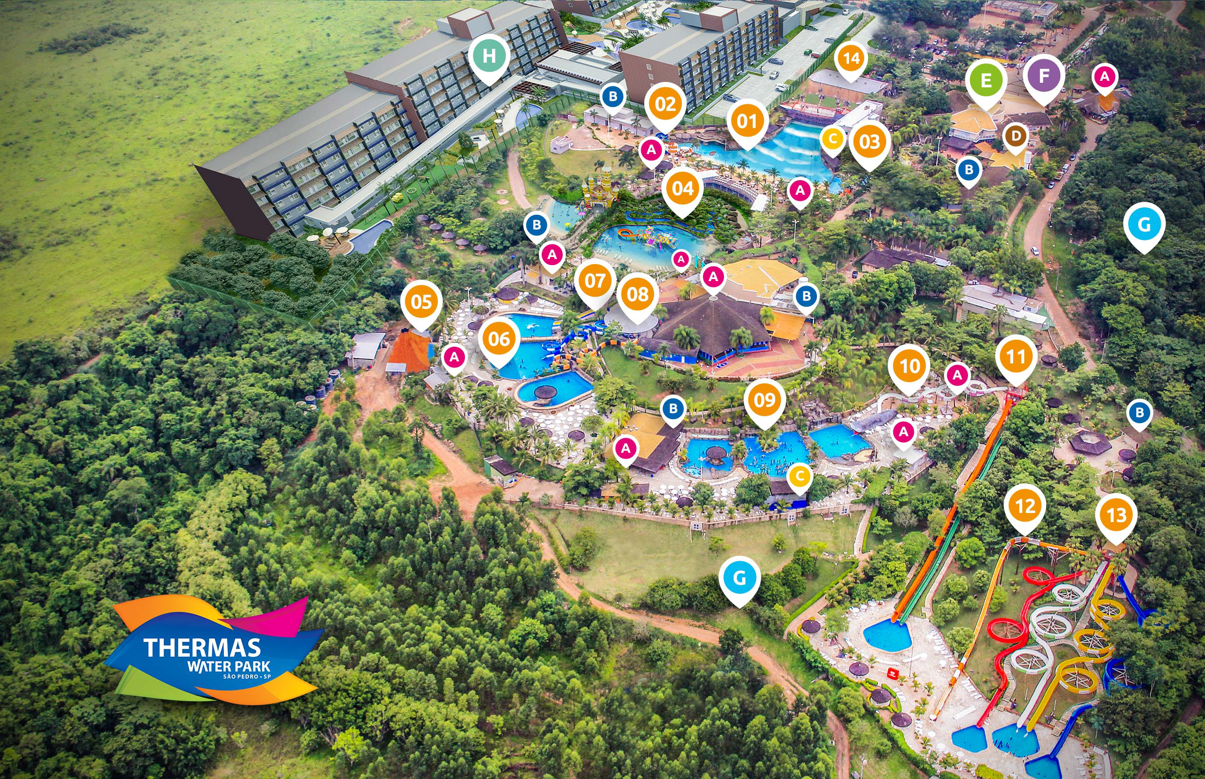 Mapa do Parque Thermas Water Park São Pedro SP Mapa do Parque Thermas Water Park São Pedro SP